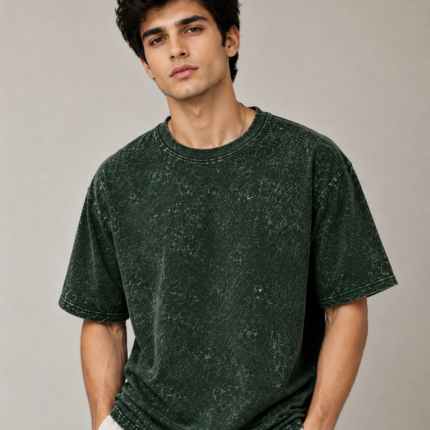 Green Acid wash T shirt