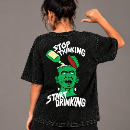 StitchyRich Start Drinking Oversized T-Shirt